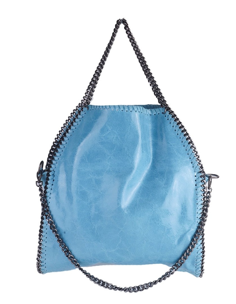 Lederen handtas | Ketting | 552379 (Lichtblauw)