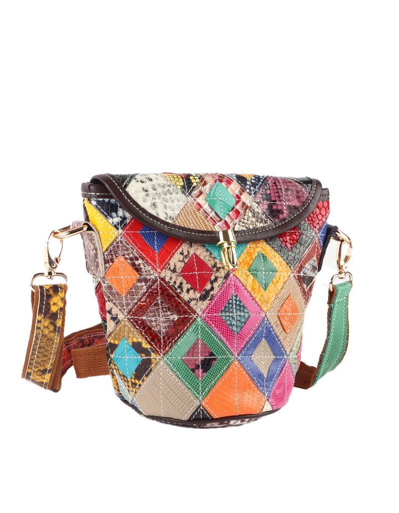 Lederen bucket tas | Multikleur | 552251