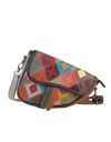 Lederen schoudertas | Multicolor geblokt | 552270