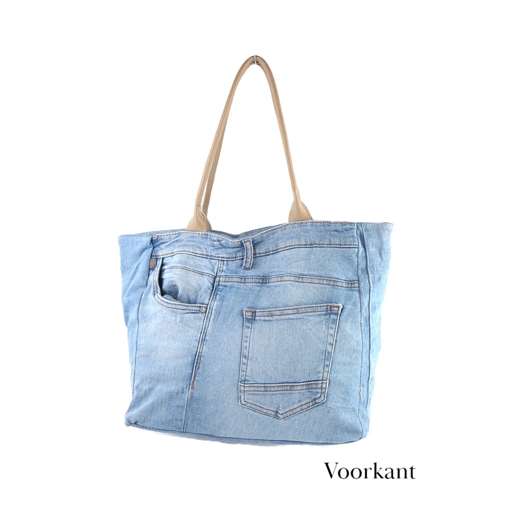 Jeans Handtas | 552355 (Taupe handvat)