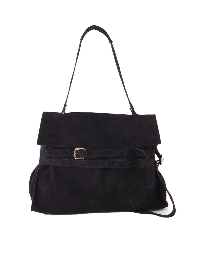 Lederen handtas | Suède | 552415 (Zwart)