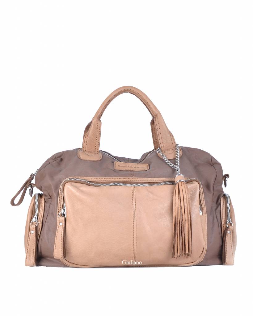 | Lederen met nylon handtas  552487 (Camel)