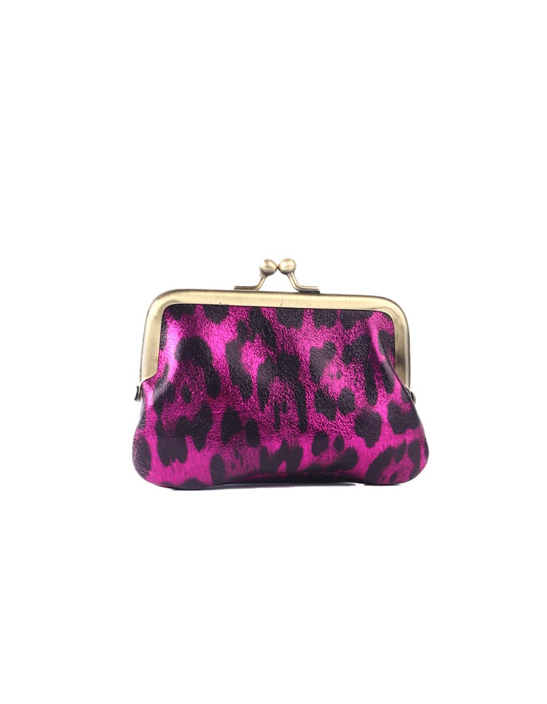 Lederen knip portemonnee metallic | Panter|  559040