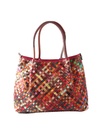 Lederen handtas | Gevlochten | Multicolor | 552558