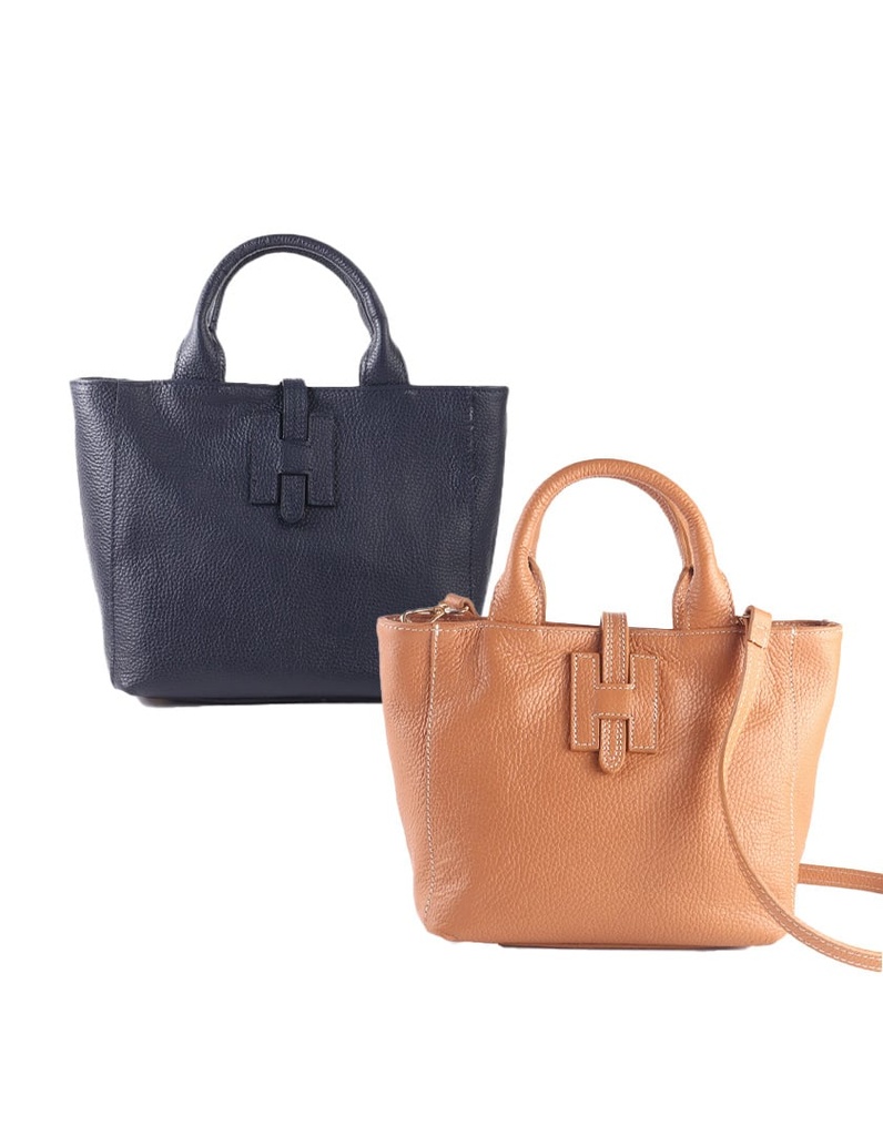 Lederen Handtas | 552383 (Donkerblauw)
