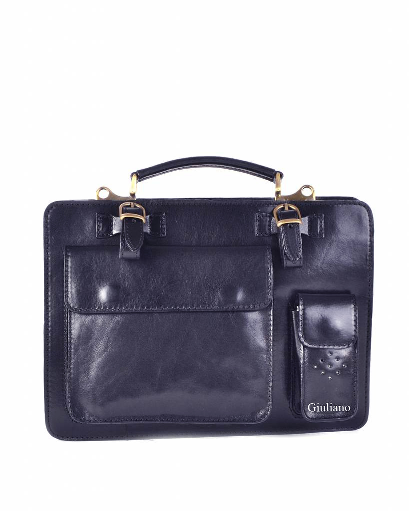 Lederen tas | Akte | Middel | 900013 (Donkerblauw)