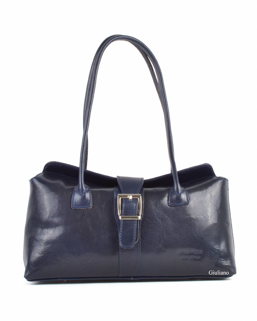 Lederen handtas | Gesp | 900047 (Donkerblauw)