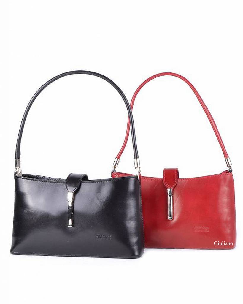 Lederen handtas | 552121 (Rood)