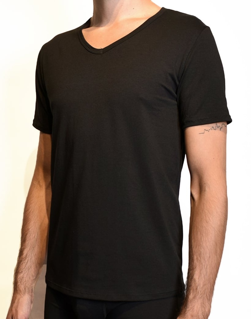 Basic Heren T-shirt | V-Hals | Zwart | 5005