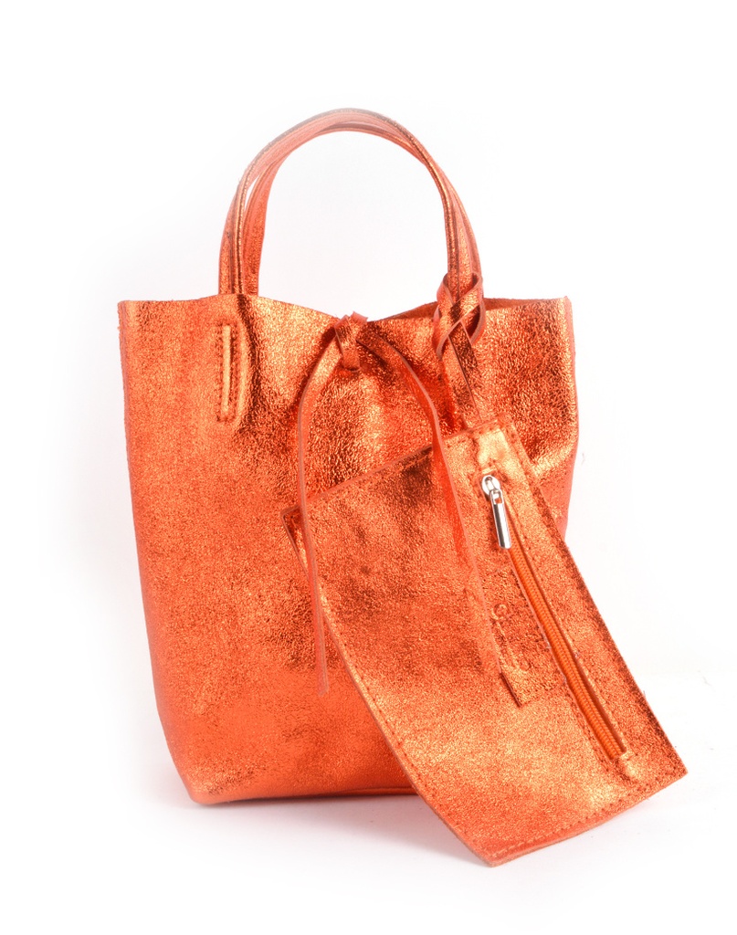 Lederen Mini shopper Metallic | 5526331