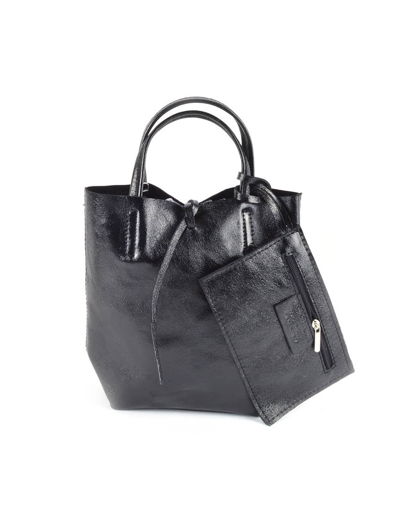 Lederen  Mini shopper Metallic | 5526331 (Zwart)