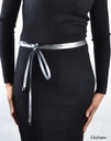 Lederen knoopriem | Smal | Metallic | 800035