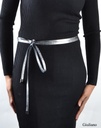 Lederen knoopriem | Smal | Metallic | 800035
