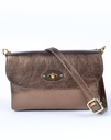 Lederen schoudertasje/clutch metallic | 5525691