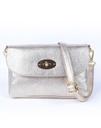 Lederen schoudertasje/clutch metallic | 5525691