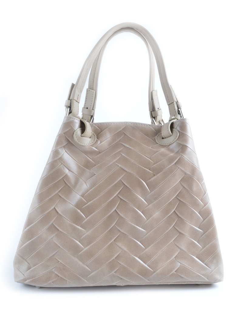 Lederen handtas | grote zigzag | 552740