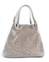 Lederen handtas | grote zigzag | 552740