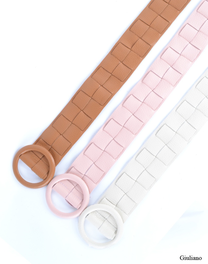 Lederen riem Gevlochten | 800016 (Zwart)