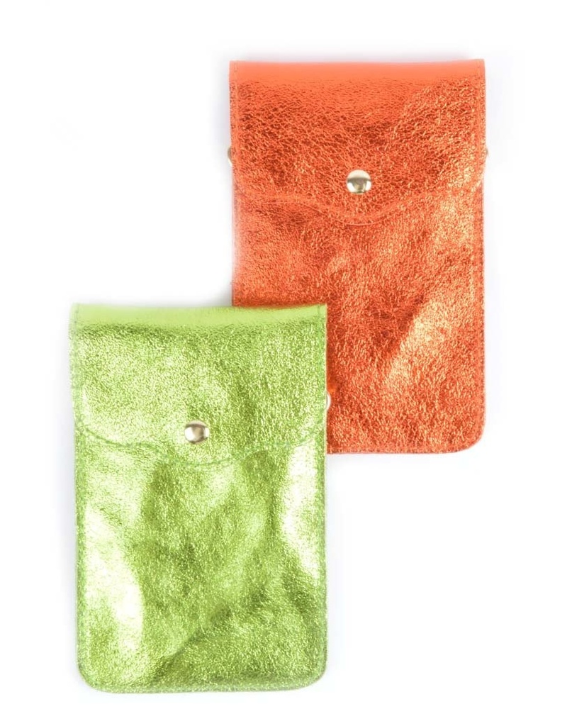 Lederen schoudertasje | Lang  Metallic | 552582