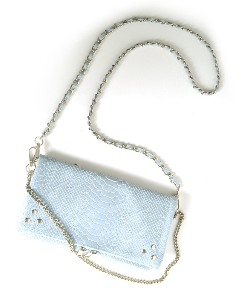 Lederen schoudertas studs kroko | 552649