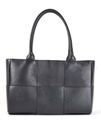 Lederen handtas | gevlochten look | 900093