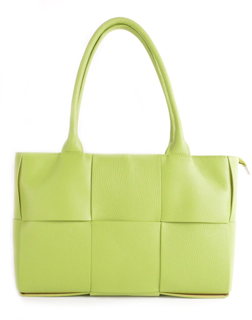 Lederen handtas | Gevlochten look | 900093