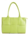 Lederen handtas | Gevlochten look | 900093