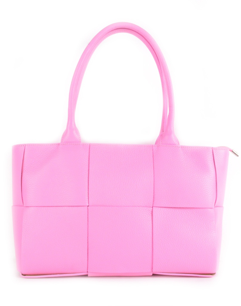 Lederen handtas | gevlochten look | 900093