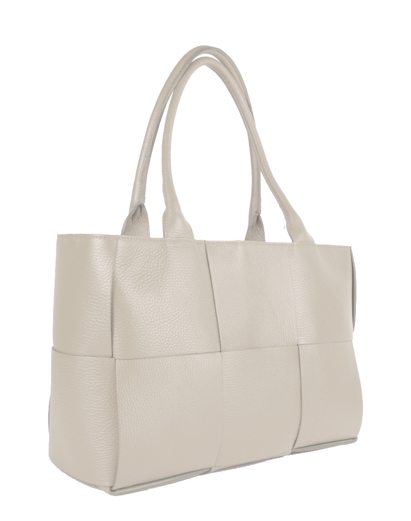 Lederen handtas | Gevlochten look | 900093