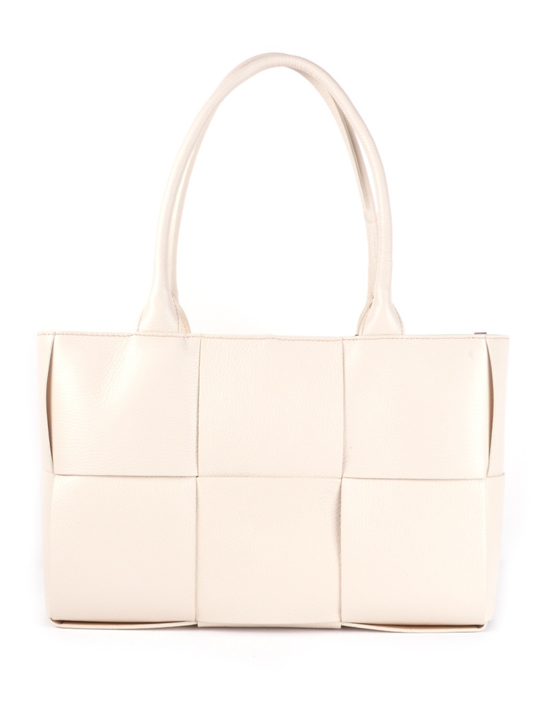Lederen handtas | gevlochten look | 900093