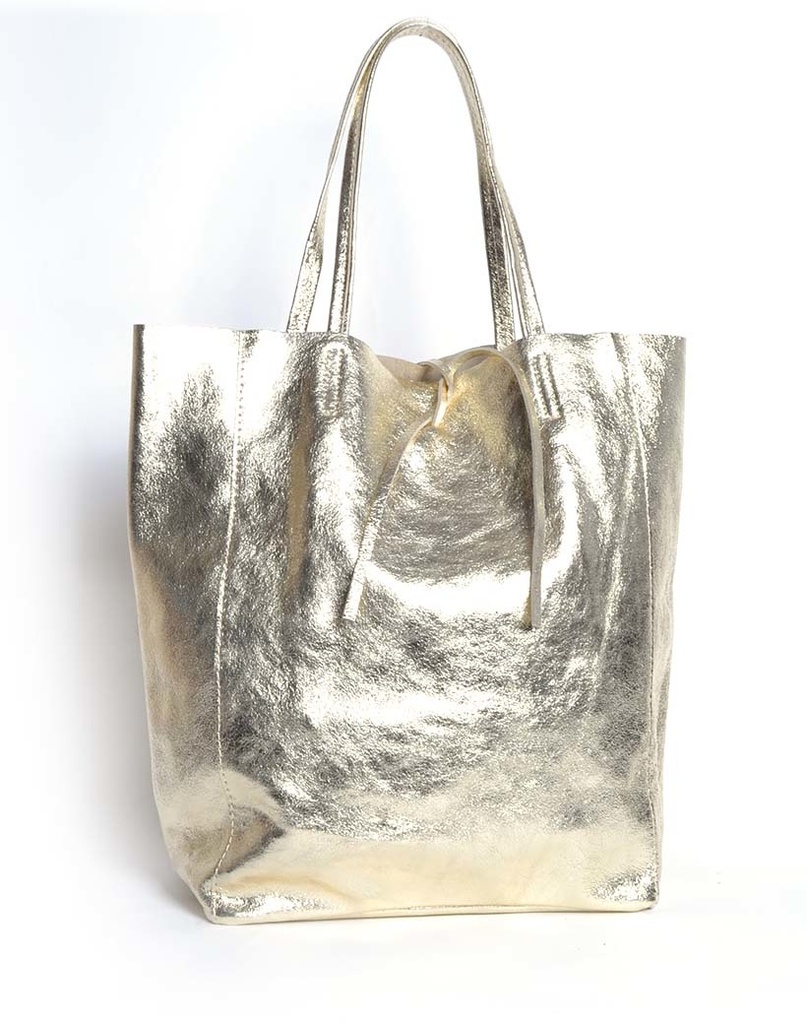 Lederen shopper | Metallic | 5522431