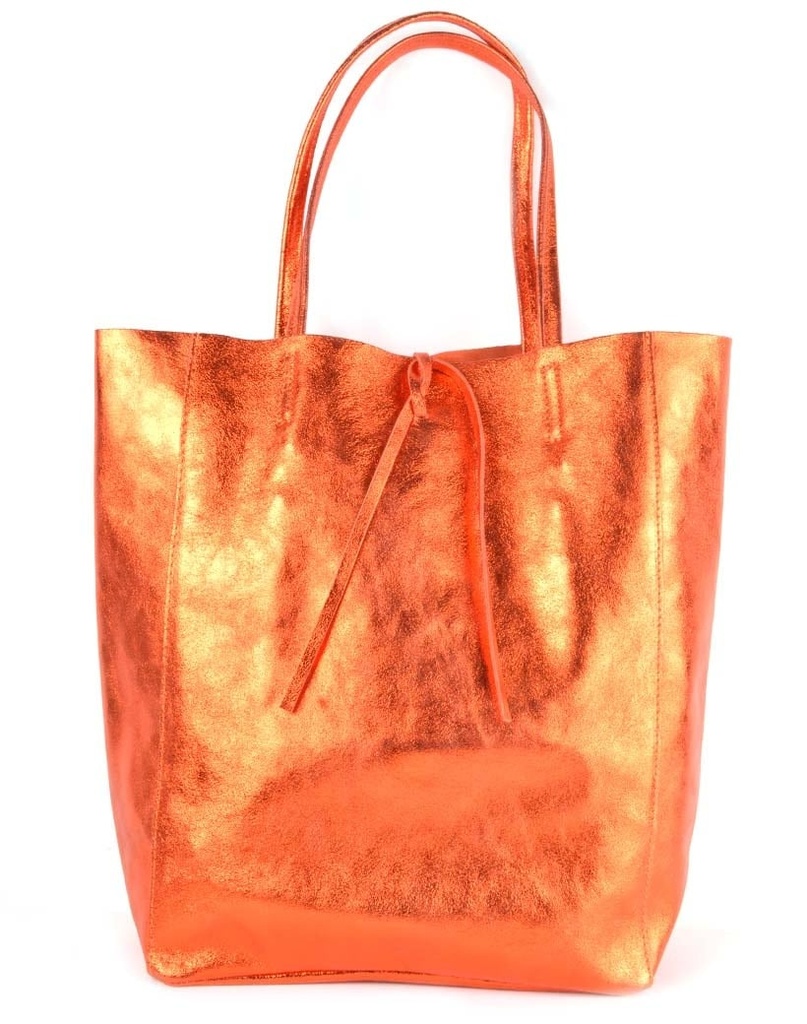 Lederen shopper | Metallic | 5522431