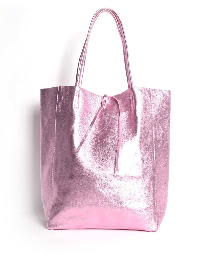 Lederen shopper | Metallic | 5522431
