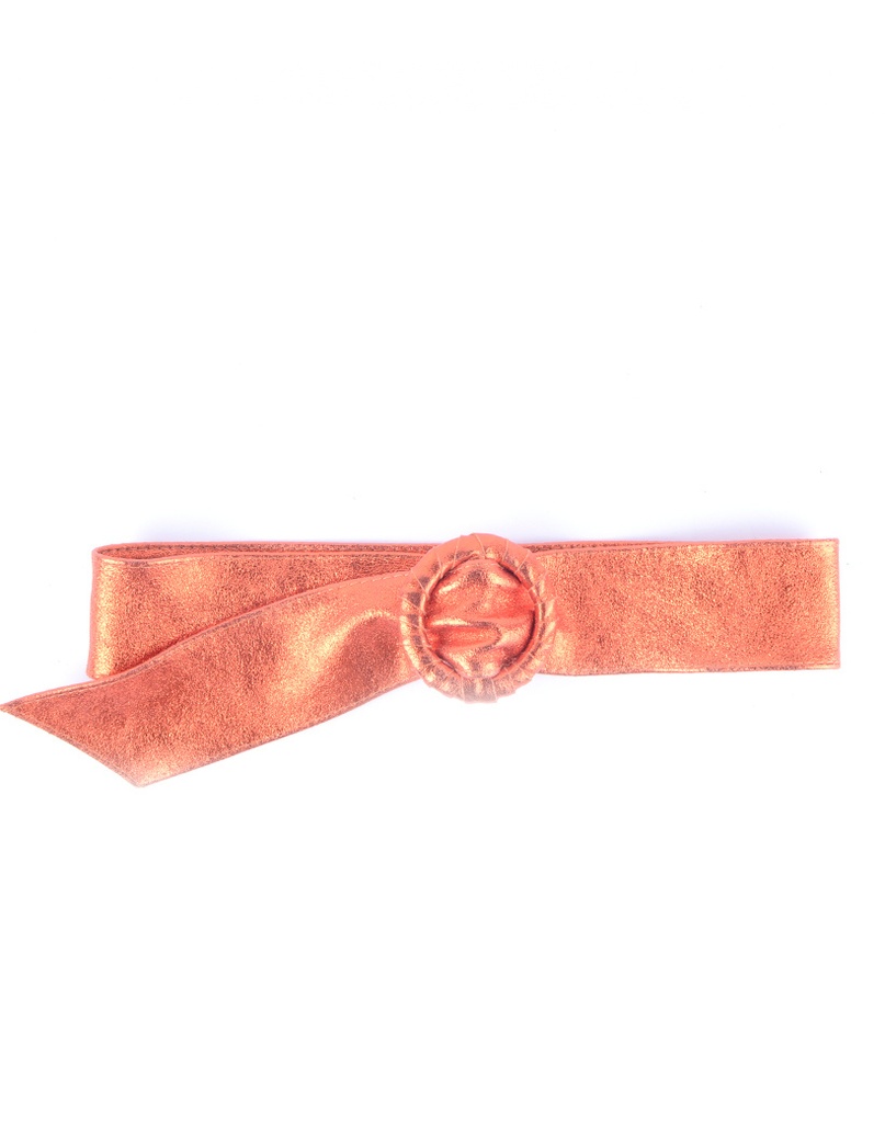 Lederen riem Rond metallic | 800048