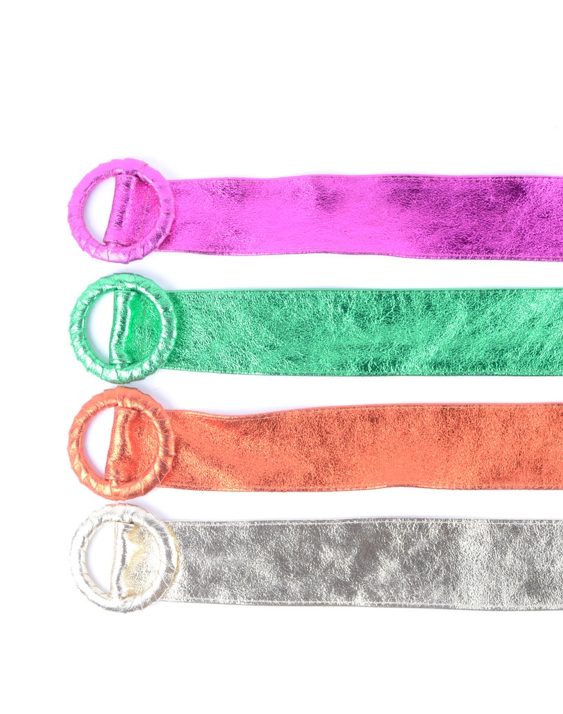 Lederen riem Rond metallic | 800048