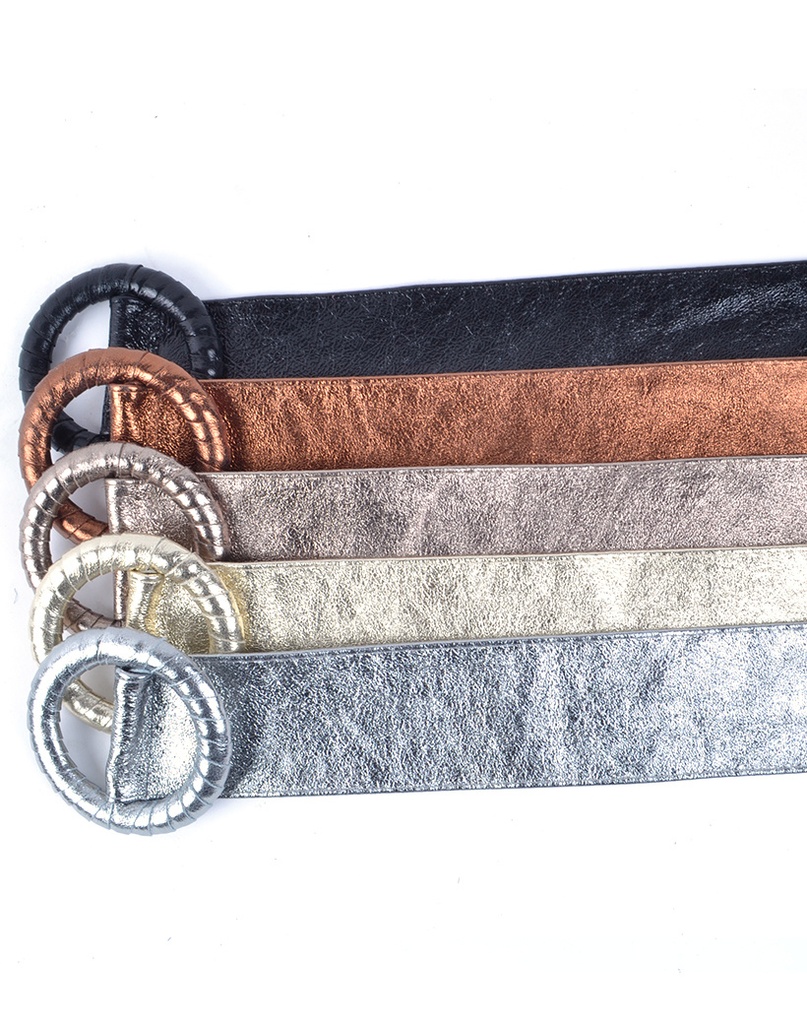 Lederen riem Rond metallic | 800048