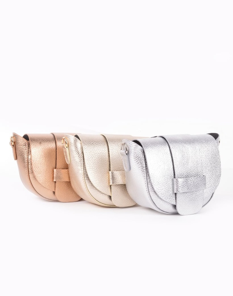 Lederen schoudertas Metallic 5527430