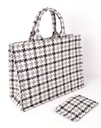 Handtas Stof Geblokt | 900173