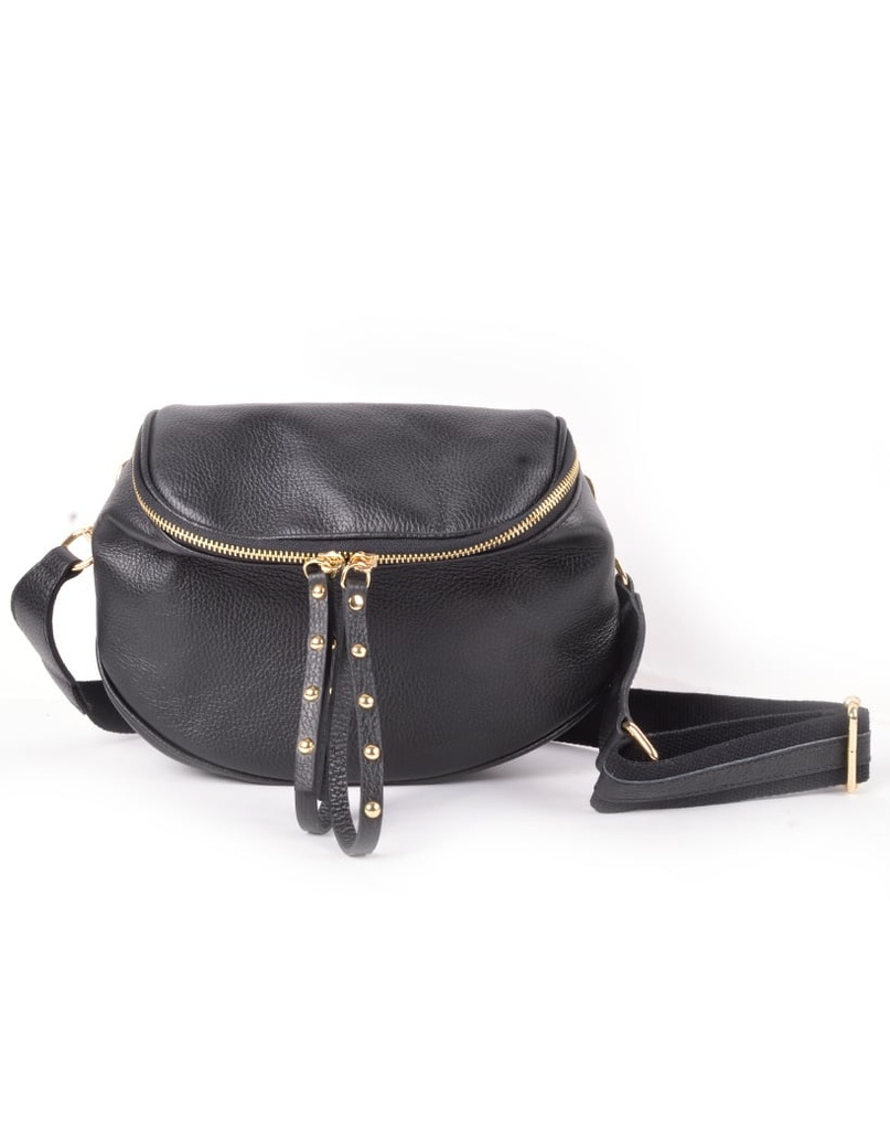 Lederen heuptas - Zwart met studs | 552607