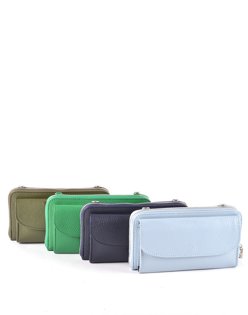 Lederen portemonnee / telefoontasje | 552637 (Donkerblauw)