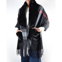 Poncho/ sjaal met nepbont | 700248