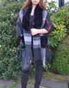 Poncho/ sjaal met nepbont | 700248