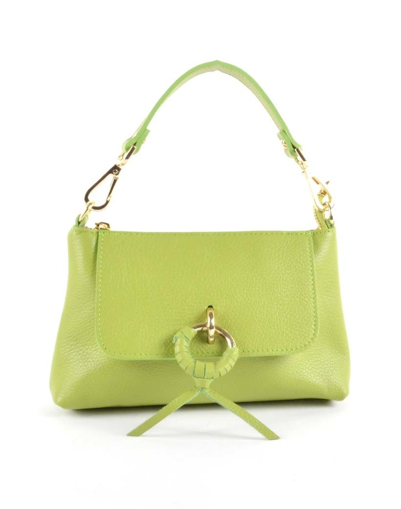 Lederen schoudertas met ring | 552838