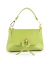 Lederen schoudertas met ring | 552838