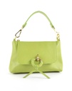 Lederen schoudertas met ring | 552838