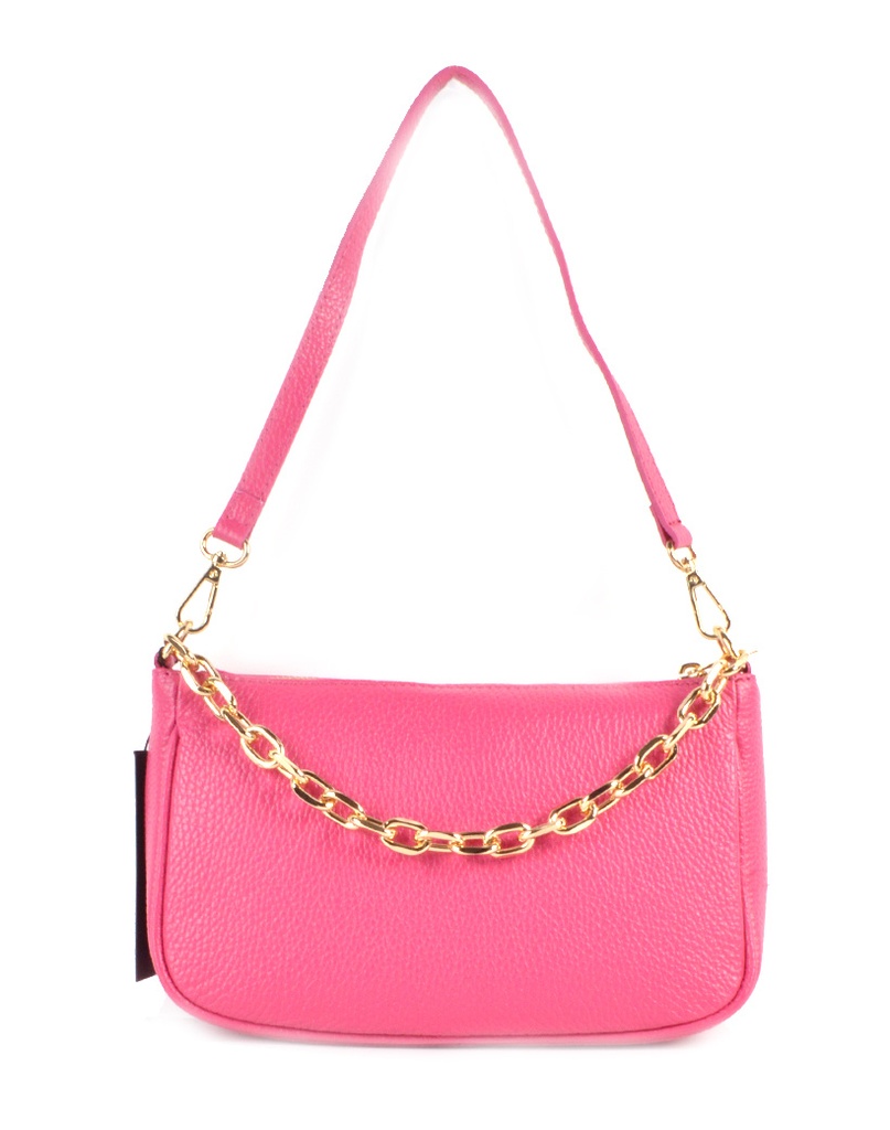Lederen schoudertas  | 552843 (Fuchsia)