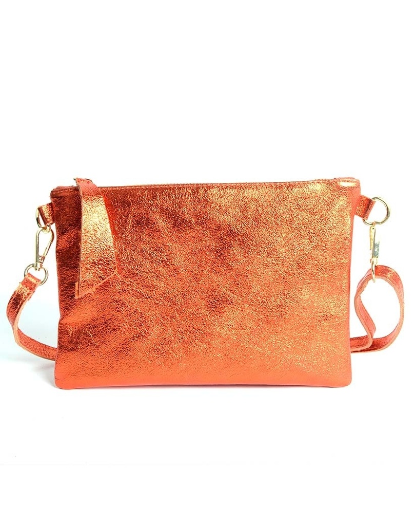 Suède schoudertasje Metallic | 900026