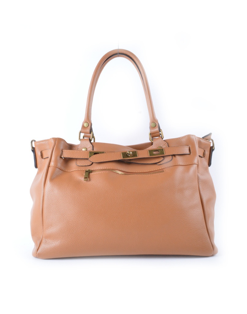Lederen Handtas | 552886 (Camel)