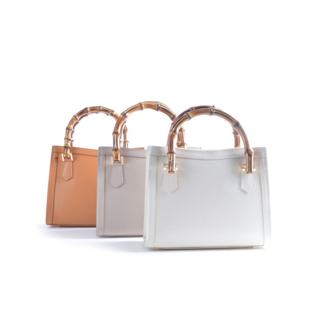 Lederen handtas bamboe | 552887
