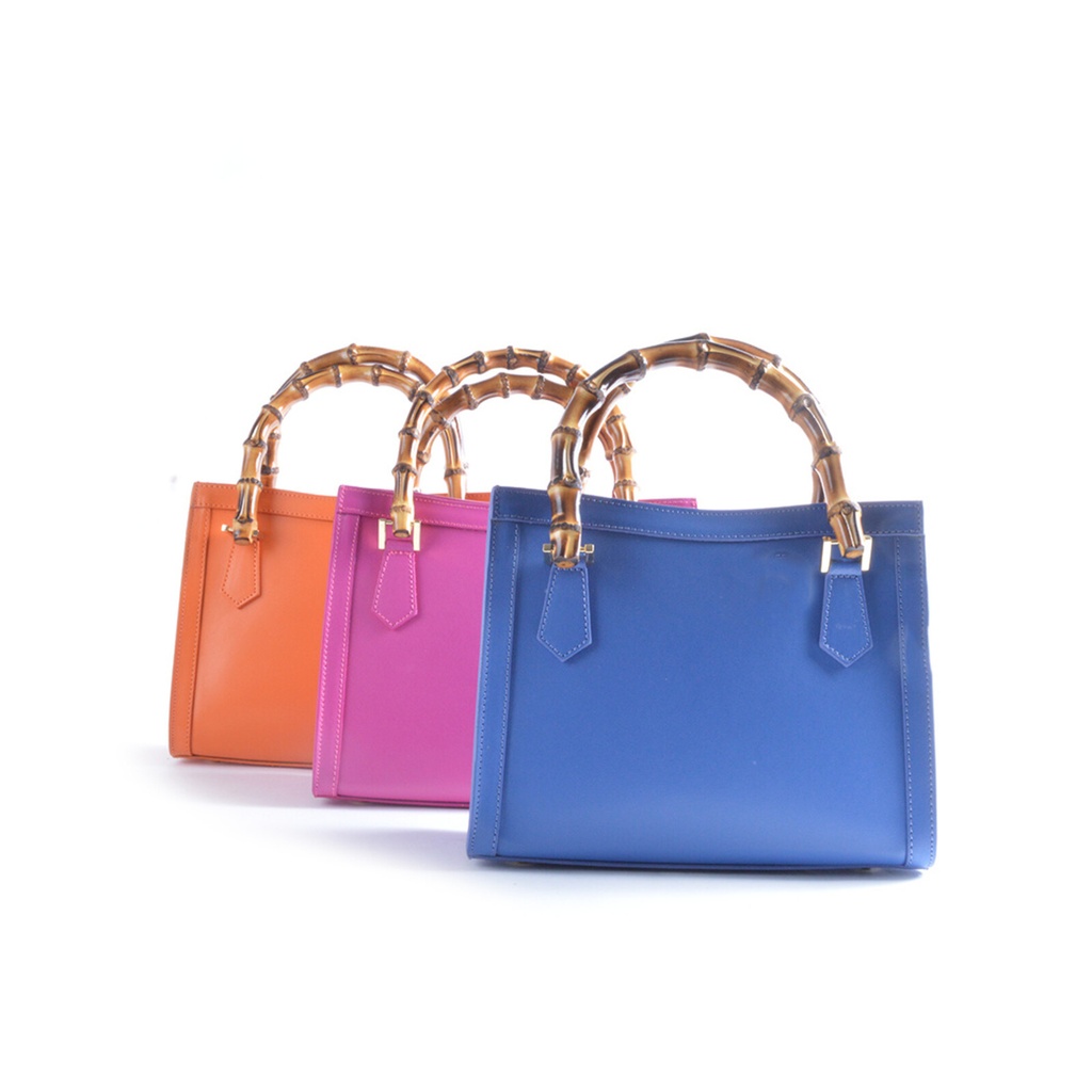 Lederen handtas bamboe | 552887